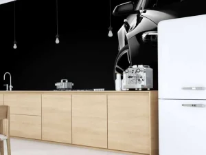 Clearance Sportauto met een zwarte achtergrond fotobehang Kinderkamer | Transport