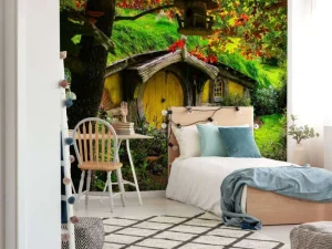Clearance Sprookjeshuis in het bos fotobehang Kinderkamer