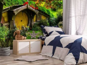 Clearance Sprookjeshuis in het bos fotobehang Kinderkamer