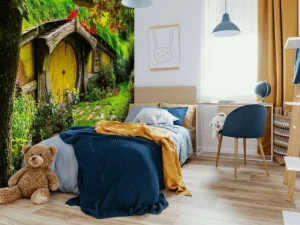 Clearance Sprookjeshuis in het bos fotobehang Kinderkamer