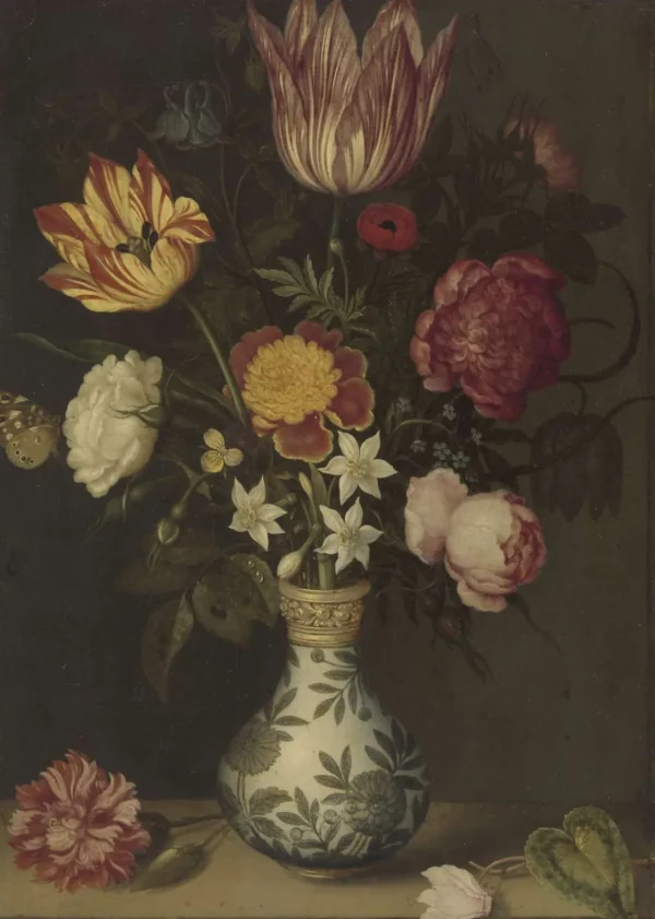 Online Stilleven met bloemen in een Wan-li vaas fotobehang Kunst & Design | Bloemen
