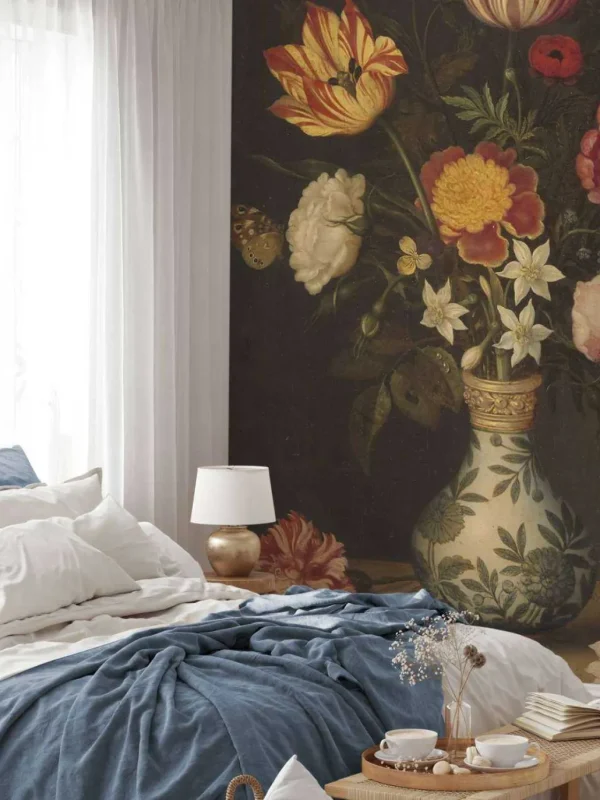 Online Stilleven met bloemen in een Wan-li vaas fotobehang Kunst & Design | Bloemen