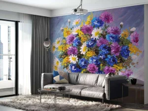 Hot Stilleven van een vaas met kleurrijke bloemen fotobehang Bloemen | Kunst & Design
