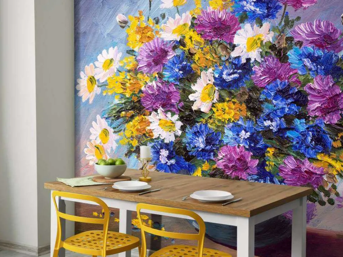 stilleven_van_een_vaas_me_3.webp Hot Stilleven van een vaas met kleurrijke bloemen fotobehang Bloemen | Kunst & Design