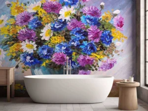 Hot Stilleven van een vaas met kleurrijke bloemen fotobehang Bloemen | Kunst & Design