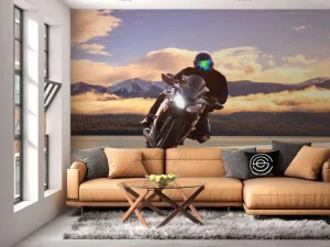 Clearance Stoere motorrijder fotobehang Tienerkamer | Transport