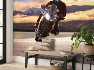 Clearance Stoere motorrijder fotobehang Tienerkamer | Transport