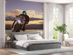 Clearance Stoere motorrijder fotobehang Tienerkamer | Transport