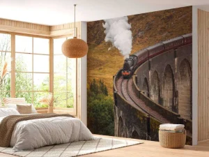 Online Stoomtrein in Schotland fotobehang Transport