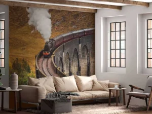 Online Stoomtrein in Schotland fotobehang Transport