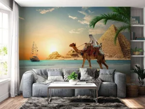 Hot Strand in de woestijn design fotobehang Dieren