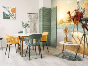 Hot Strand in de woestijn design fotobehang Dieren