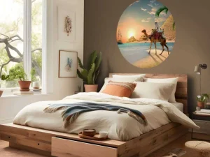 Hot Strand in de woestijn design fotobehang Dieren