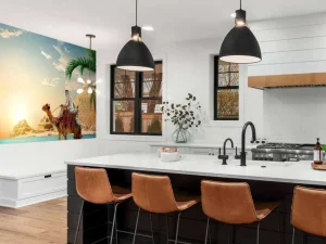 Hot Strand in de woestijn design fotobehang Dieren