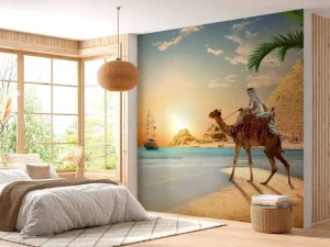 Hot Strand in de woestijn design fotobehang Dieren