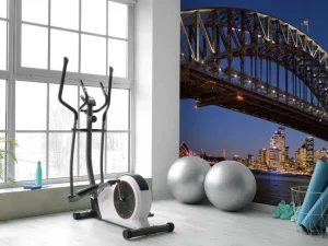 Clearance Sydney Harbour Bridge in de avond fotobehang Architectuur