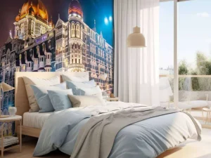 Discount Tai Mahal Palace in de avond fotobehang Architectuur