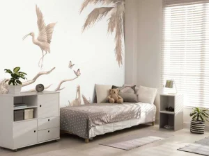 New Tak met jungle dieren in taupe Kinderkamer | Dieren