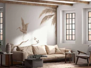 New Tak met jungle dieren in taupe Kinderkamer | Dieren