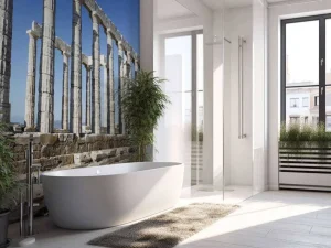 Online Tempel van Poseidon fotobehang Architectuur