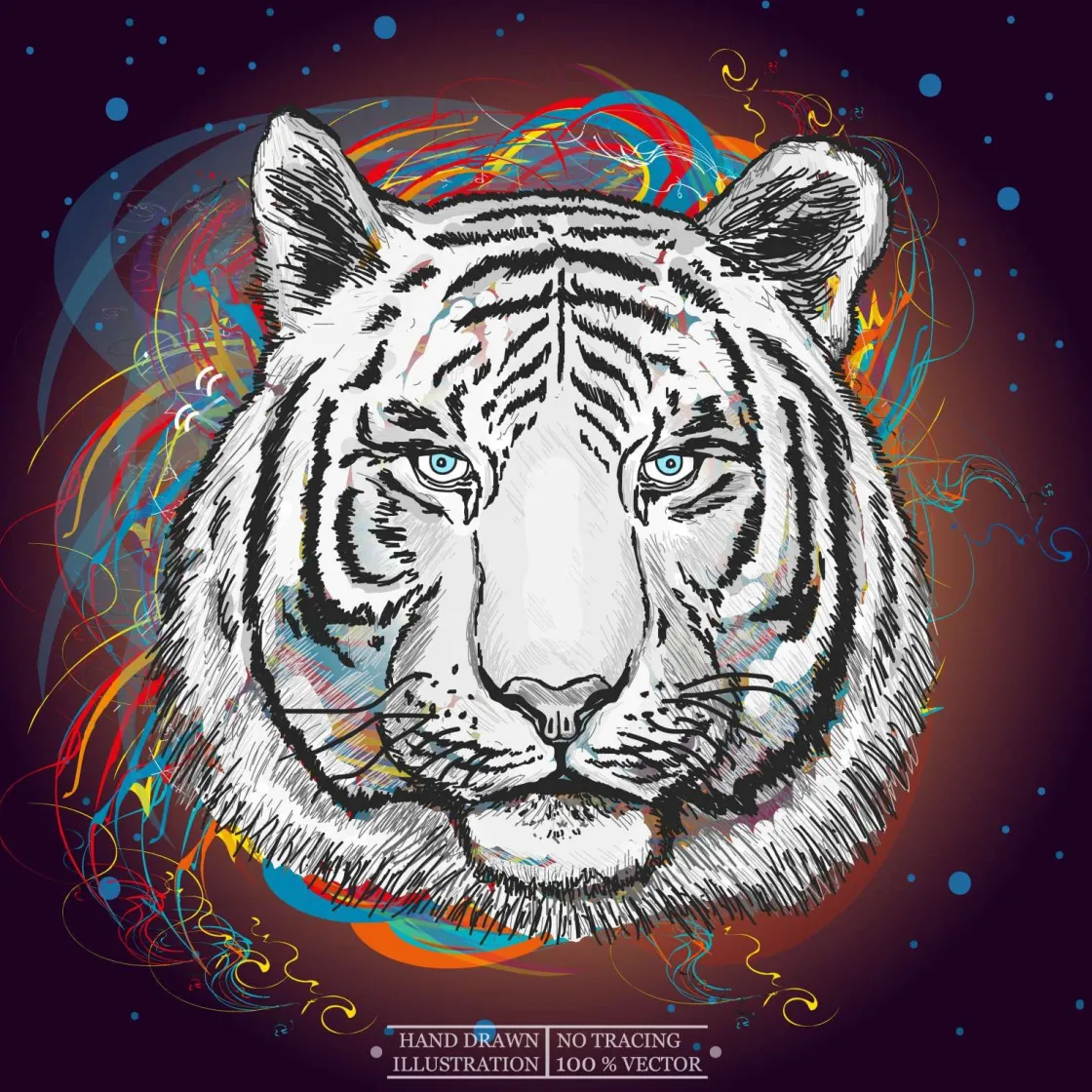 tijger_in_de_ruimte_vecto_0.webp New Tijger in de ruimte vector fotobehang Tienerkamer | Kinderkamer
