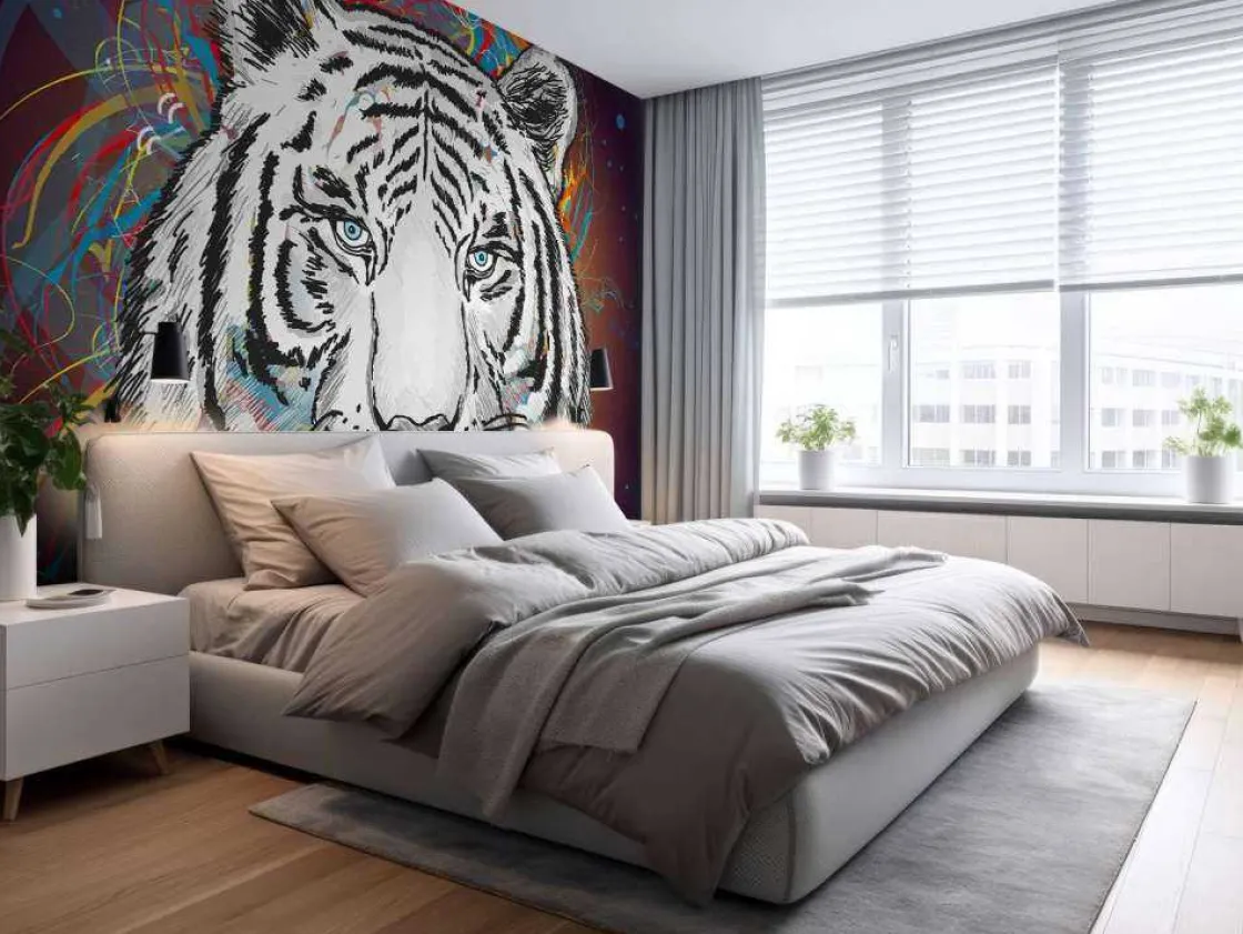 tijger_in_de_ruimte_vecto_1.webp New Tijger in de ruimte vector fotobehang Tienerkamer | Kinderkamer