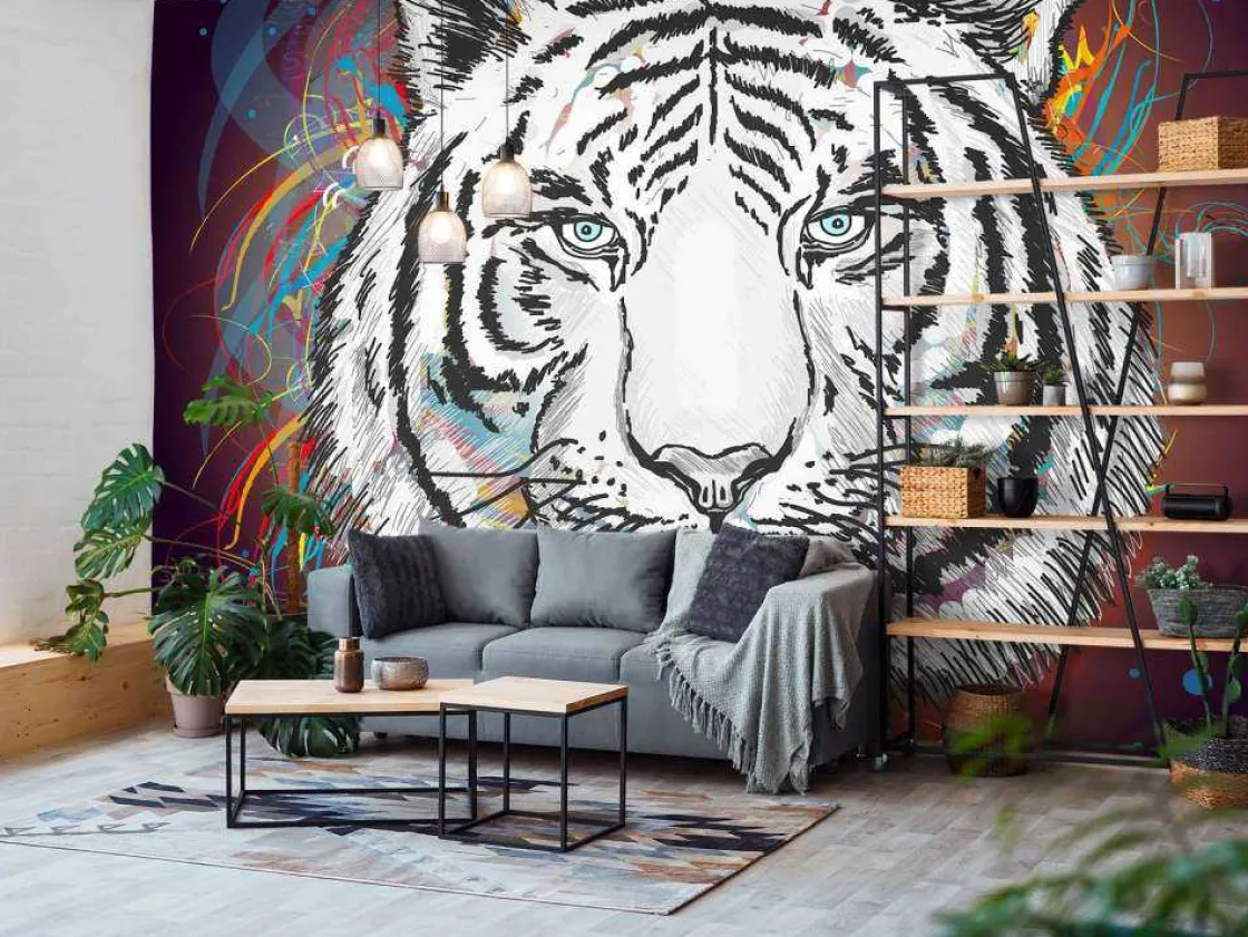tijger_in_de_ruimte_vecto_10.webp New Tijger in de ruimte vector fotobehang Tienerkamer | Kinderkamer