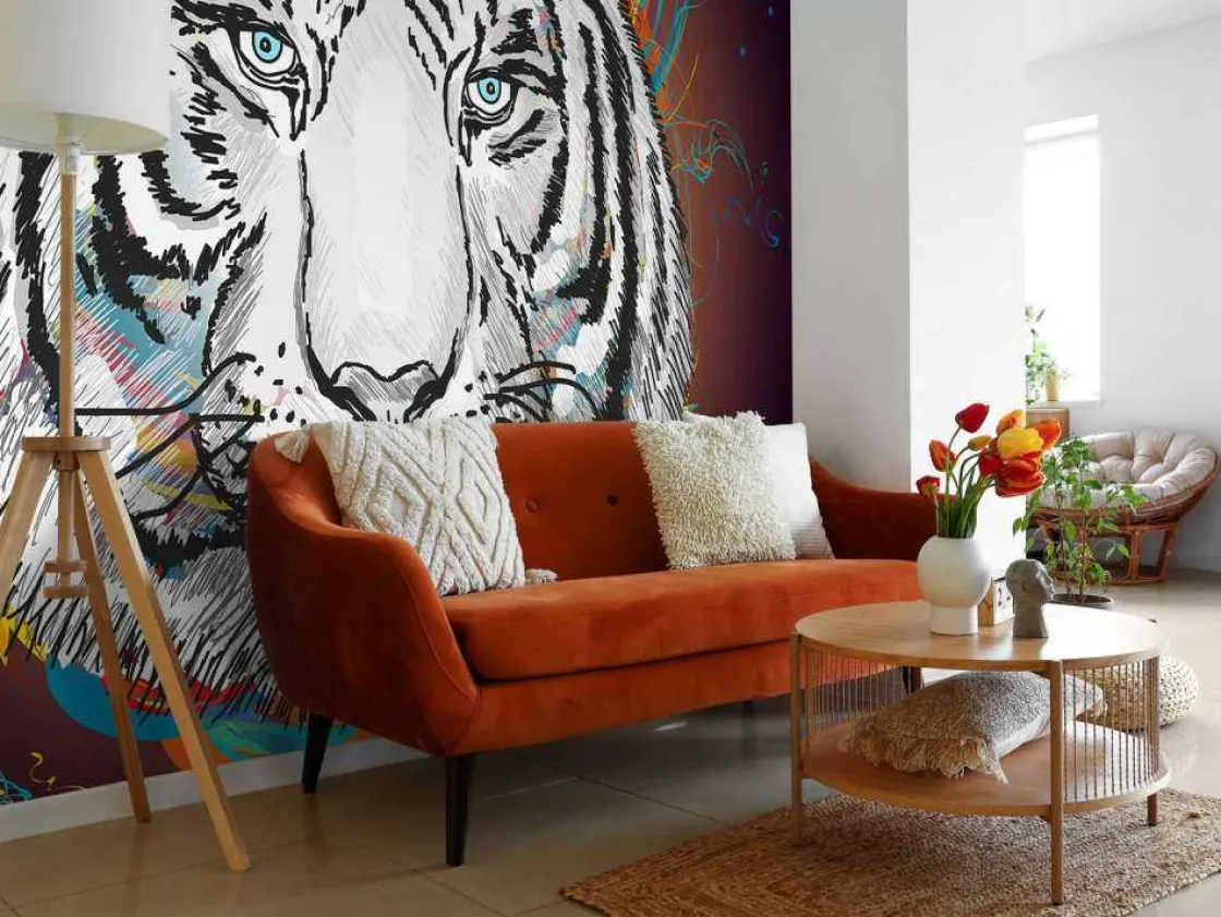 tijger_in_de_ruimte_vecto_2.webp New Tijger in de ruimte vector fotobehang Tienerkamer | Kinderkamer