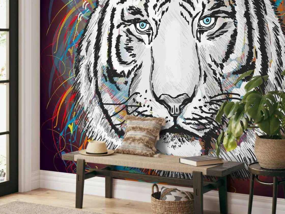 tijger_in_de_ruimte_vecto_4.webp New Tijger in de ruimte vector fotobehang Tienerkamer | Kinderkamer