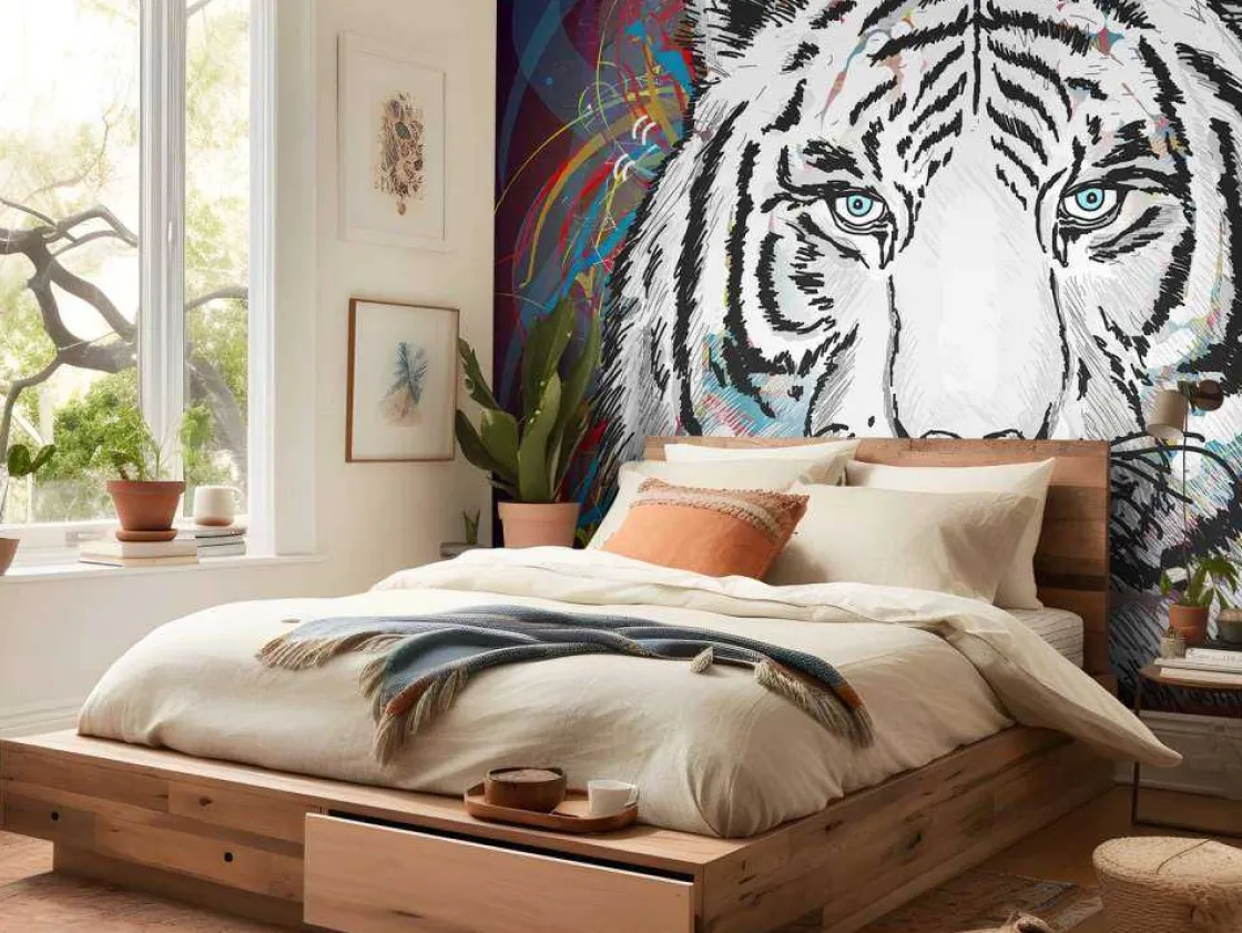 tijger_in_de_ruimte_vecto_9.webp New Tijger in de ruimte vector fotobehang Tienerkamer | Kinderkamer