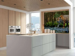 Discount Tijger op een rivier fotobehang Dieren
