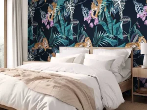 Fashion Tijgers, bladeren en bloemen Bloemen