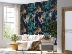 Fashion Tijgers, bladeren en bloemen Bloemen