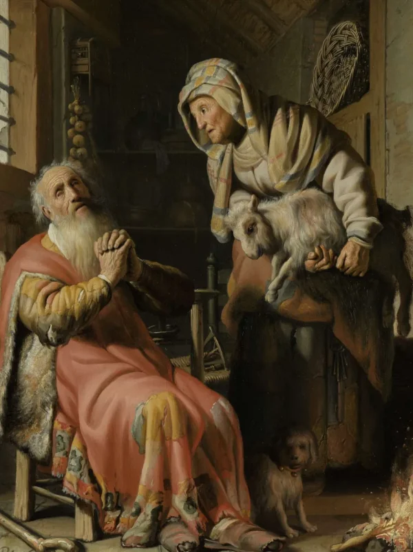 Online Tobit en Anna met het bokje fotobehang Kunst & Design