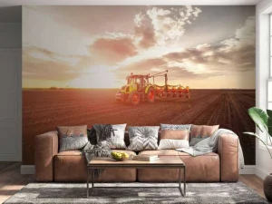 Fashion Tractor aan het werk fotobehang Tienerkamer | Kinderkamer