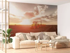 Fashion Tractor aan het werk fotobehang Tienerkamer | Kinderkamer