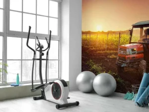 Sale Tractor bij zonsondergang fotobehang Kinderkamer | Transport