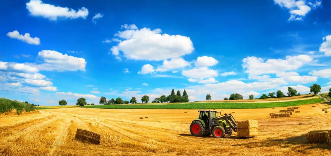 tractor_verplaatst_hooiba_0.webp New Tractor verplaatst hooibalen fotobehang Transport | Steden