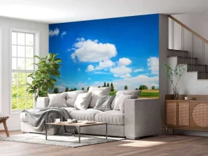 New Tractor verplaatst hooibalen fotobehang Transport | Steden