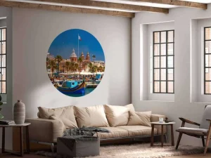 Outlet Traditionele boten in de haven van Marsaxlokk, Malta fotobehang Transport | Architectuur