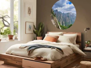 Discount Trap langs een berg fotobehang Architectuur