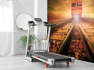 Hot Trein bij zonsondergang fotobehang Transport