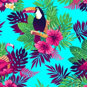 Fashion Trendy jungle print fotobehang Dieren | Bloemen