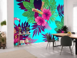 Fashion Trendy jungle print fotobehang Dieren | Bloemen