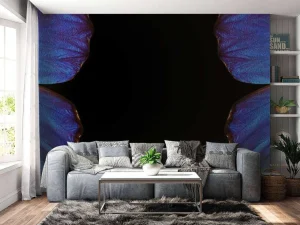 Fashion Twee vlinders met een zwarte achtergrond fotobehang Dieren