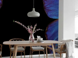 Fashion Twee vlinders met een zwarte achtergrond fotobehang Dieren
