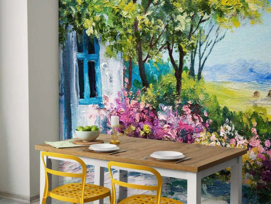 uitzicht_vanaf_een_tuin_s_3.webp Online Uitzicht vanaf een tuin schilderij fotobehang Kunst & Design
