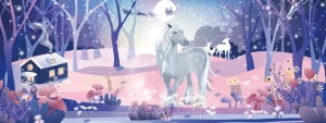 New Unicorn in de sneeuw Kinderkamer | Dieren