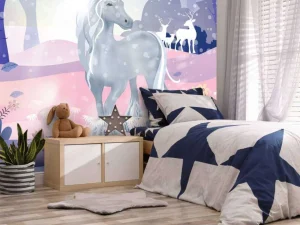 New Unicorn in de sneeuw Kinderkamer | Dieren