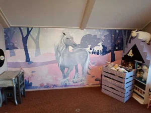 New Unicorn in de sneeuw Kinderkamer | Dieren